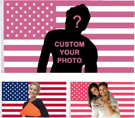 Amazon.com : Custom American Flag 3x5 Ft,Personalized Pink American ...