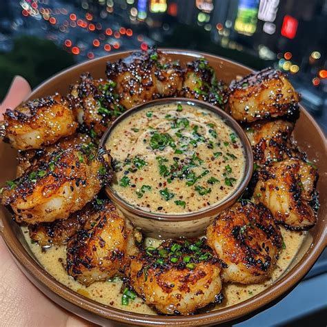 Sweet Soy Glazed Shrimp Bites with Garlic Dipping Sauce - Lora Chef