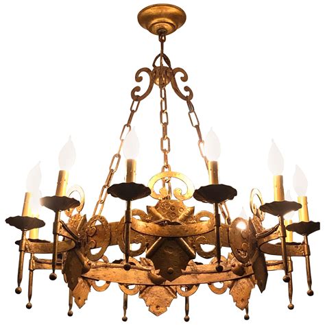 Gothic Style Painted Iron Chandelier For Sale at 1stDibs | gothic ...