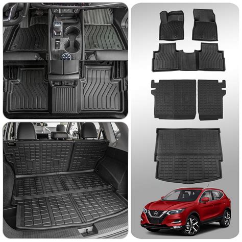 Bomely 2021-2024 Nissan Rogue TPE All-Weather Floor Mats, Cargo Liner ...