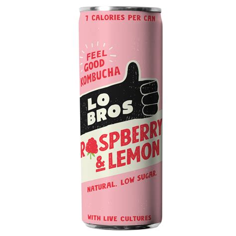 LoBros | Lo Bros Kombucha - Low Sugar Raspberry and Lemon (12x250ml ...