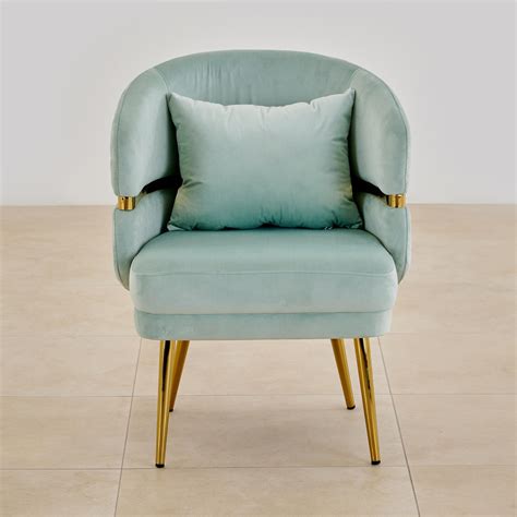 Buy Vegas Velvet Accent Chair - Mint from Home Centre at just INR 19990.0