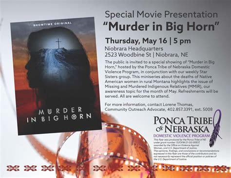 Special Movie Presentation "Murder in Big Horn" - Niobrara, Ponca Tribe ...