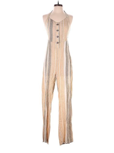 Romeo & Juliet Couture Stripes Tan Jumpsuit Size M - 72% off | ThredUp