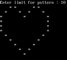 Image result for C Program to Print Heart Pattern Using