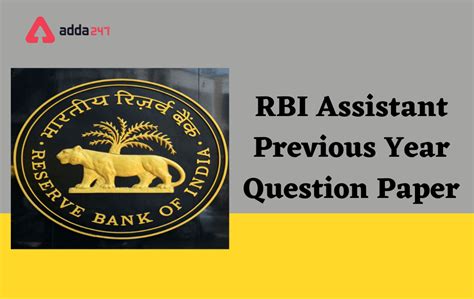 RBI Assistant Previous Year Question Paper PDF and Solution