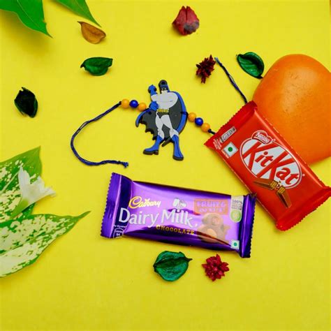 Send Batman Rakhi with Twin Chocolate Punch Online