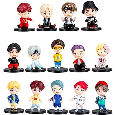 Buy 14 pcs BTS Cake Toppers Figurines, 3-inch-Tall Toys Birthday Party ...