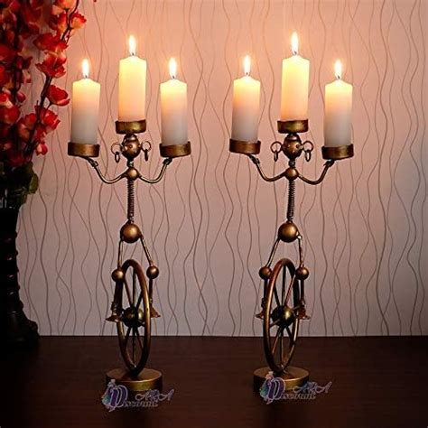 Buy Ruhi Collections Metal Candle Holders with Gold Colour for Home ...