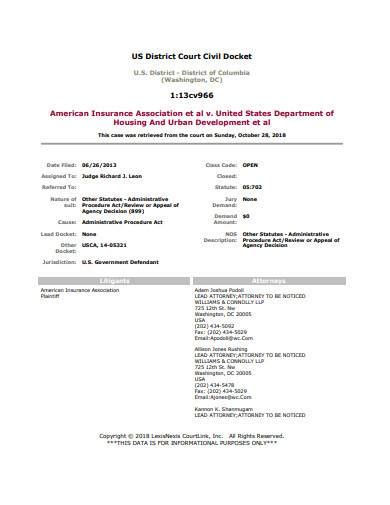 FREE 11+ Civil Docket Samples in PDF | MS Word