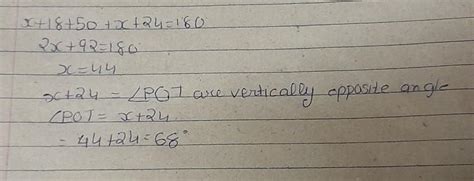 In the given figure, if POQ is a straight line then find ∠POT. - Brainly.in