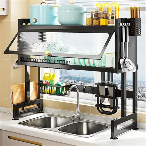 New Multifunctional Expandable Over Sink Dish Drainer Drying Rack with ...