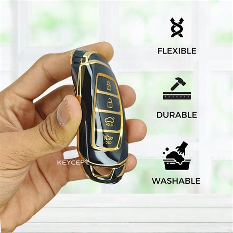 TPU key cover compatible for Hyundai Verna 2020 4Button Smart Key with ...