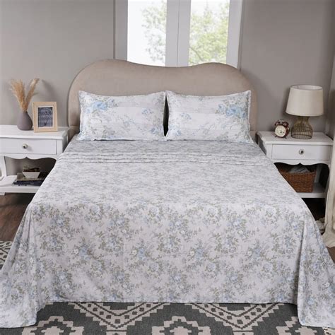 Buy MASPAR Sensory Bloom Cotton 300TC Printed 3Pcs Super King Bedsheet ...