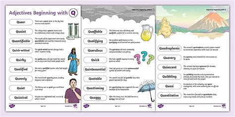 Adjectives Beginning With Q Guide (l'enseignant a fait)