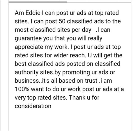 I Can Post Classified 50Ads Per Day On Top Rated Sites. Thank You