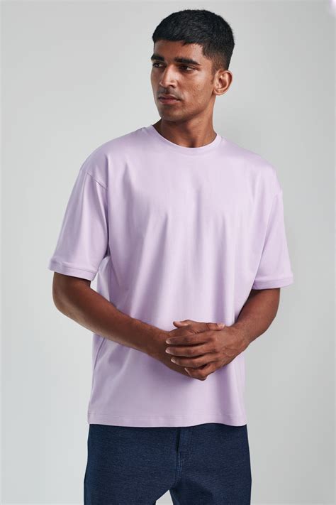 Buy Bright Lilac Relaxed Fit Core Tee | Beyours