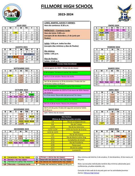 2023-24 School Calendars [English/Spanish] – Family Resources and ...