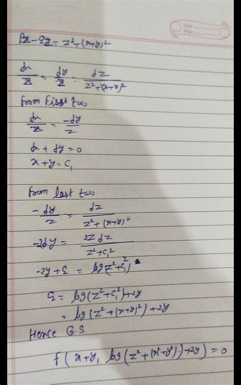 8. pt 9 pz-qy = z + (*+ y is a linear differential equation. dz 7 da ...