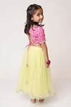 Buy Yellow Net, Georgette Embroidery Lehenga Set With Blouse For Girls ...