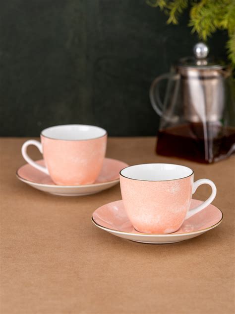 Buy Cream Super Cup & Saucer Sets of 12 Online – Clay Craft India