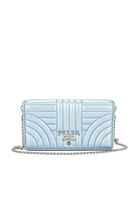 FWRD Renew Prada Diagramme Wallet On Chain in Light Blue | REVOLVE