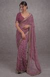 Burgundy Leheriya Saree with Rosegold Marori-Gota Patti – Talking Threads