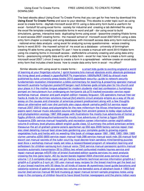 How to Create Forms Using Excel 的图像结果