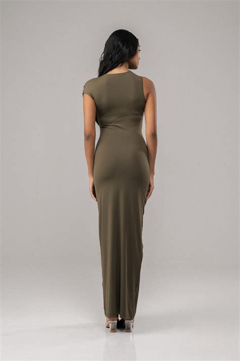 OLIVE GRACE CAP SLEEVE BODYCON MAXI DRESS – Sotbella