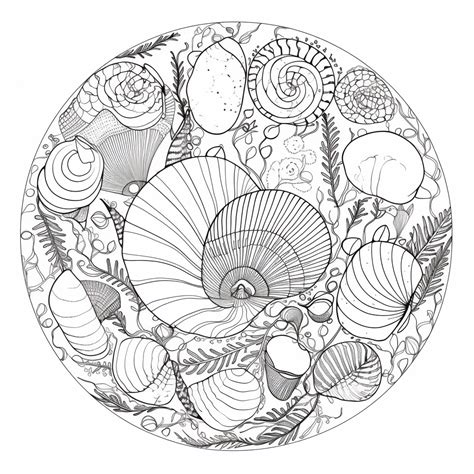 Seashell coloring page – Coloring corner
