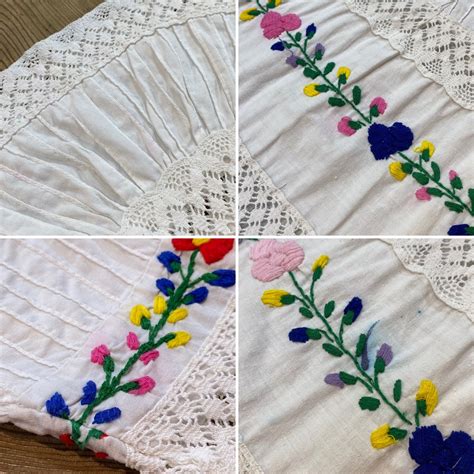 60s flower embroidery cotton dress | LEMON