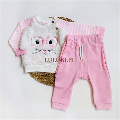 Conjunto punto inglés "carita" - rosado - Luluki