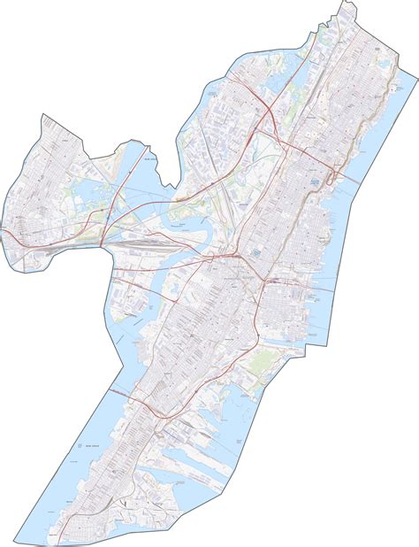Hudson County Map, New Jersey - US County Maps