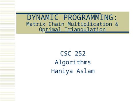 Dynamic Programming Matrix Chain Multiplication 的图像结果