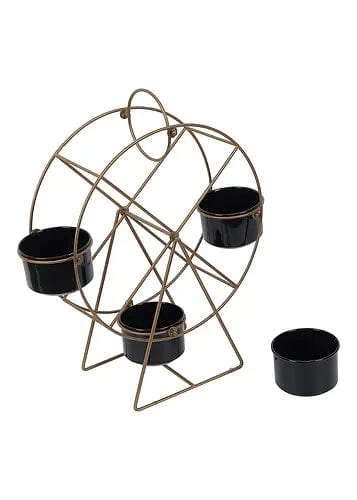 Revolving Wheel Gold & Black Planter Stand – Writings On The Wall
