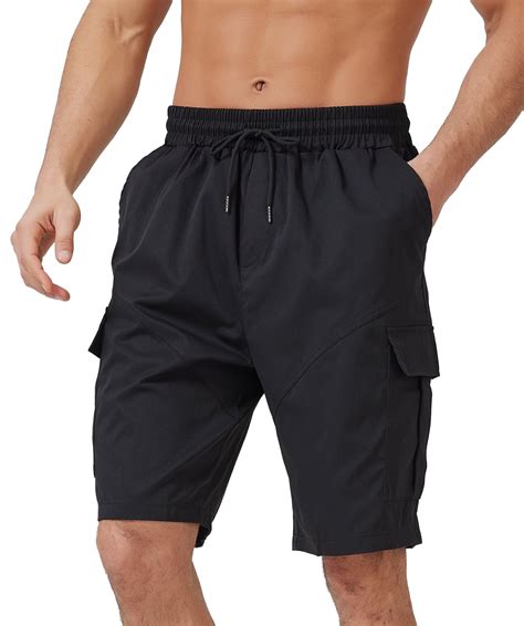 Men's Cargo Shorts Elastic Waistband Drawstring Summer Casual Shorts ...