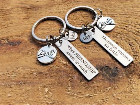 Long distance friendship keychain best friend gifts | Etsy