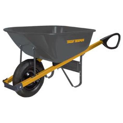 True Temper Total Control Handle Wheelbarrow, Steel with Poly Resin, 6 ...
