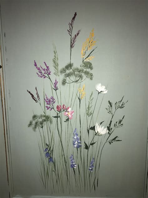 Hand-Painted Flower Wall Mural