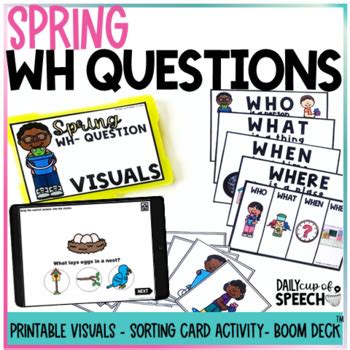 Wh Questions Speech Therapy | Spring Wh Question Activities | TPT