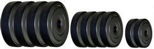 BODY MAXX 20 kg 78003 Plastic Weight Plates, 20Kg (Black) Home Gym ...