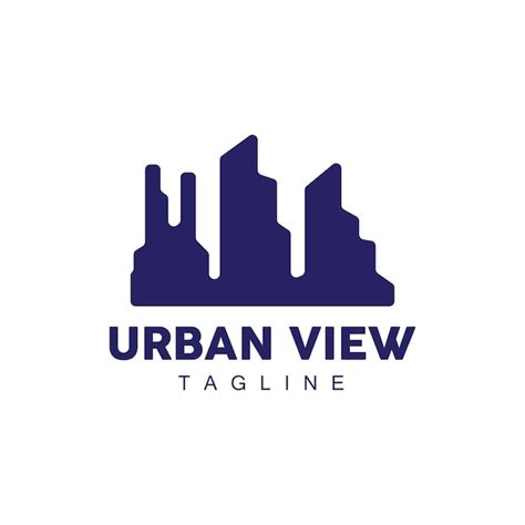 Skyline Logo Prosty, nowoczesny design drapaczy chmur Vector Cityscape ...