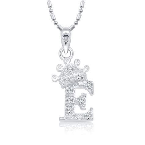 Buy Vighnaharta Royal Crown 'E' Alphabet CZ Gold and Rhodium Plated ...