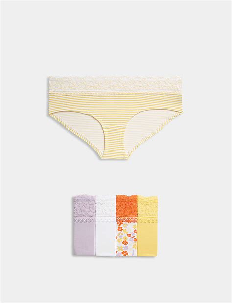 Buy 5pk Cotton Rich Printed Low Rise Shorts at Marks & Spencer