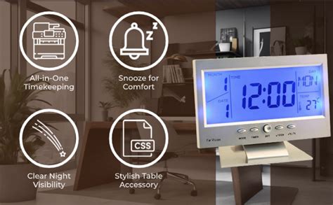 Buy Royals Digital LCD Clock with Calendar, Temperature Sensor, Alarm ...