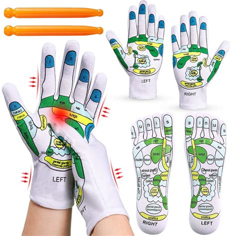 Acupressure Reflexology Gloves and Socks Set Reflexology Tools Massage ...