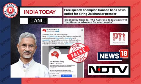 No, Canada Did Not Block FB Page Of Australia Today Over S Jaishankar's ...