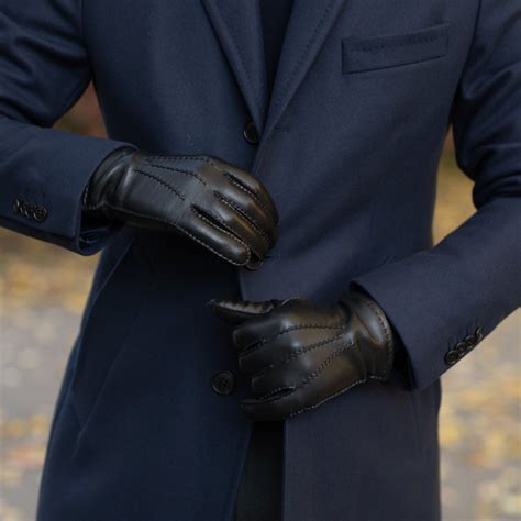 Treviso - Men's Gloves in Black, Hand Sewn - Etsy