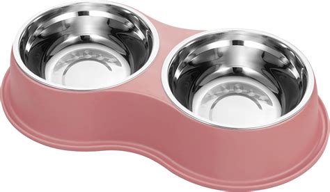 Amazon.com : Dog Bowls Double Dog Water and Food Bowls Stainless Steel ...