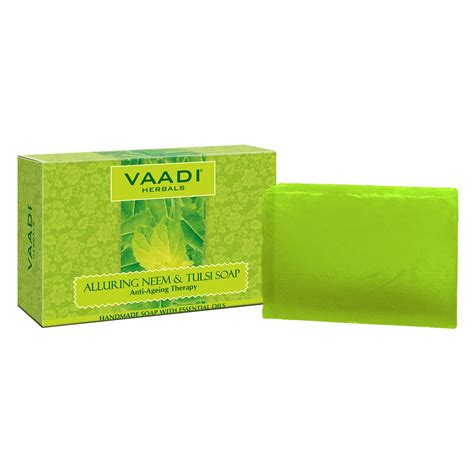 Buy Vaadi Herbals Alluring Neem Tulsi Soap with Vitamin E and Tea Tree ...